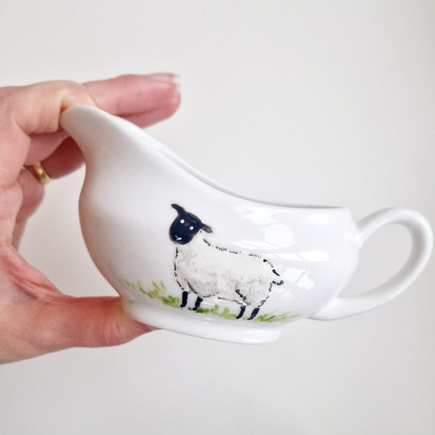 Sheep Handpainted Gravy Boat - Small