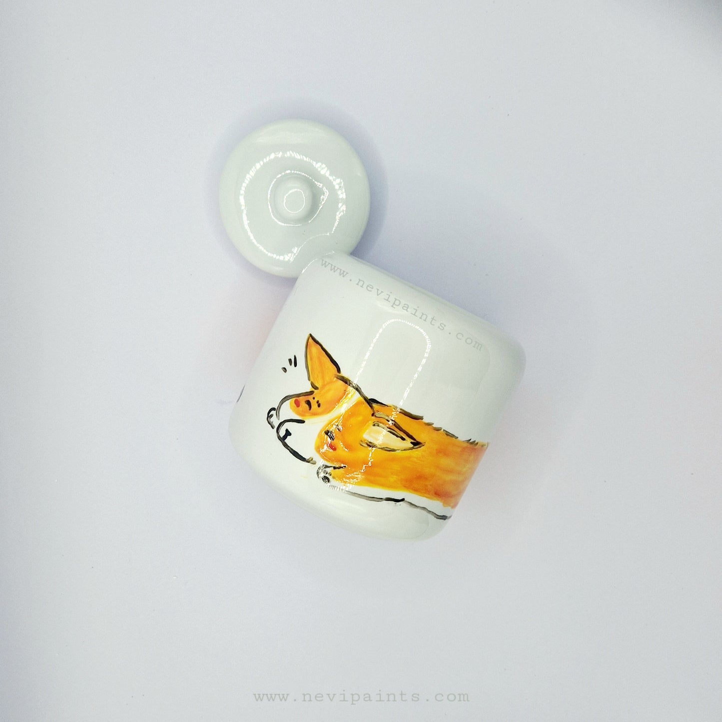 Corgi Handpainted Pot