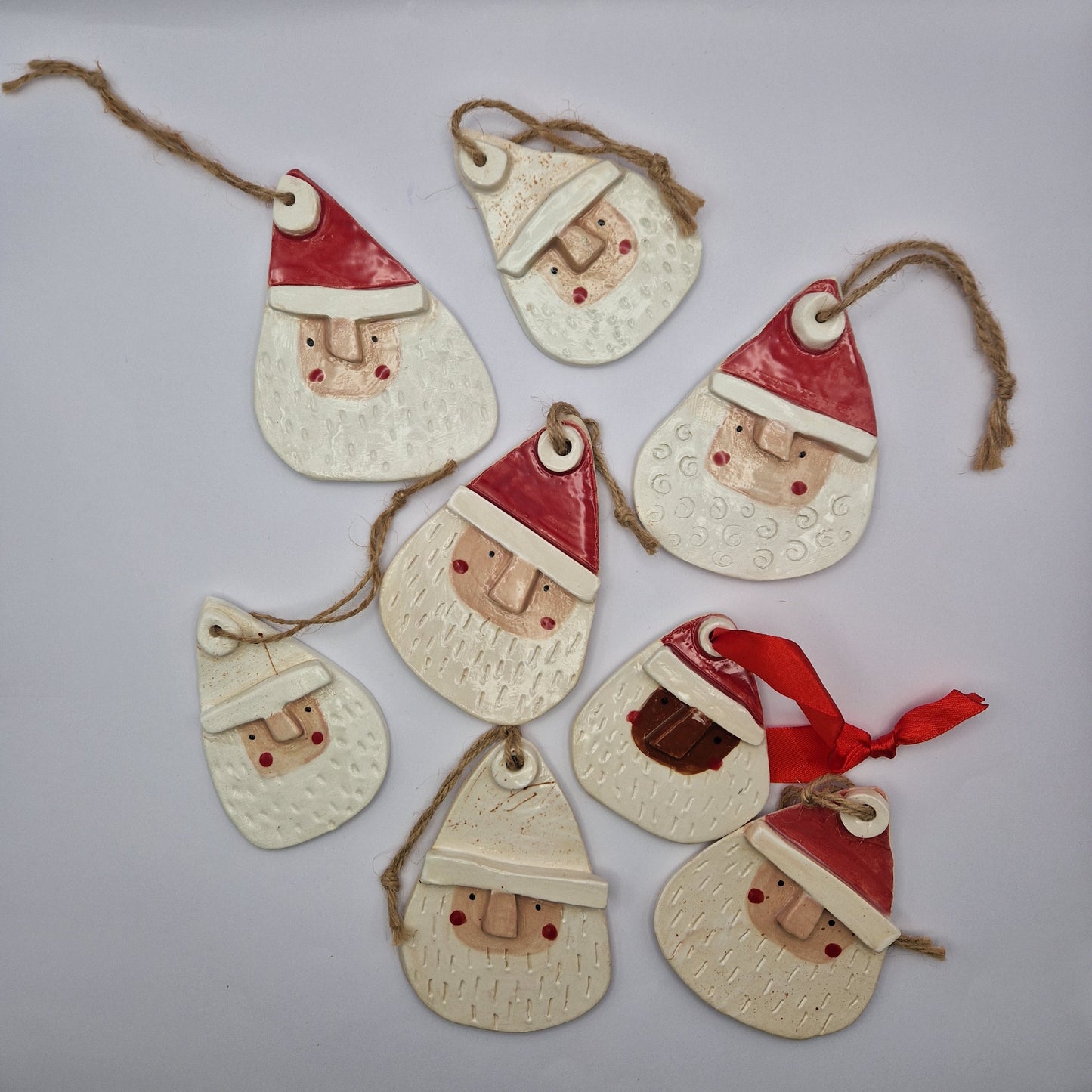 Handmade Ceramic Christmas Bauble - Santa Claus
