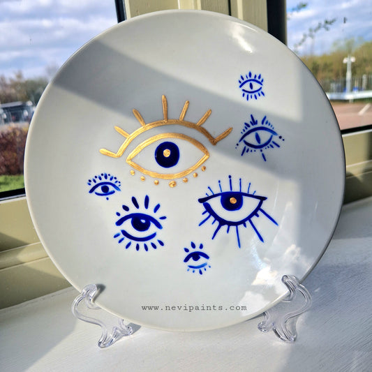 HANDPAINTED Eyes Plate