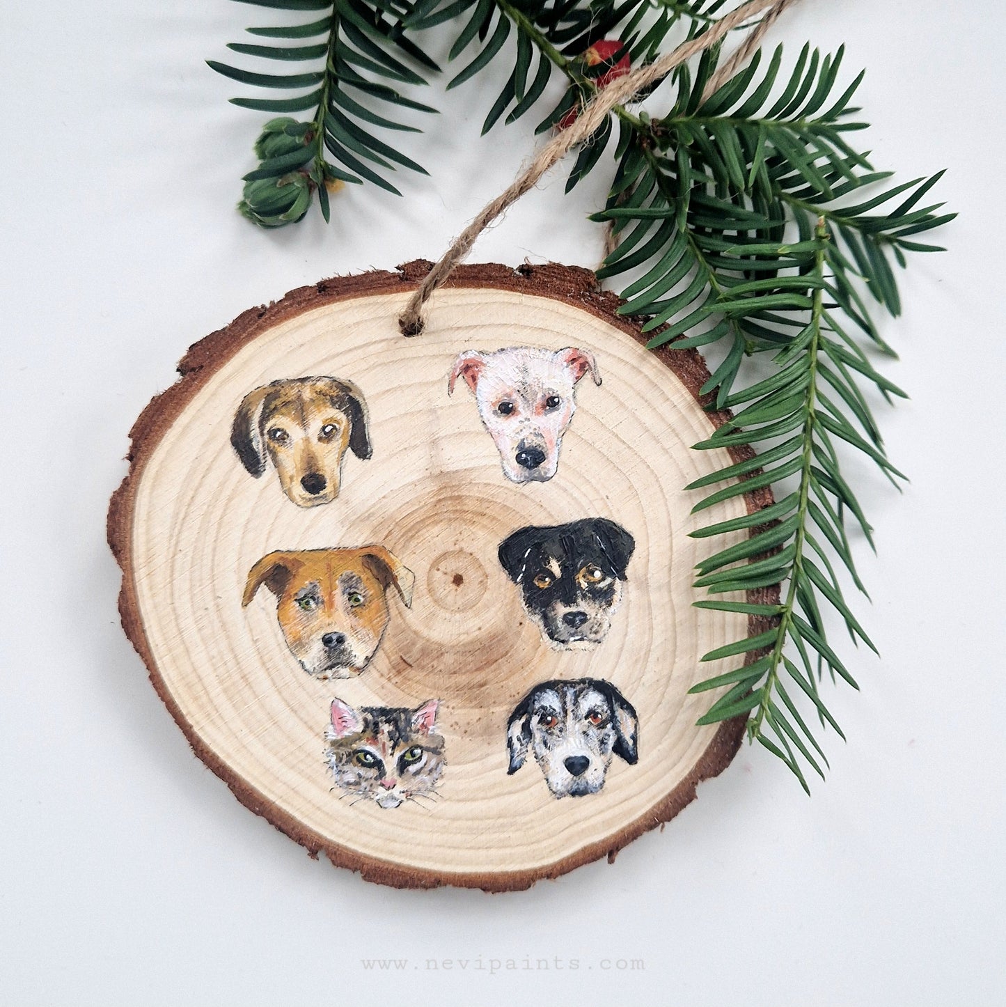 Hand-painted Christmas Bauble: CUSTOM Family Portrait