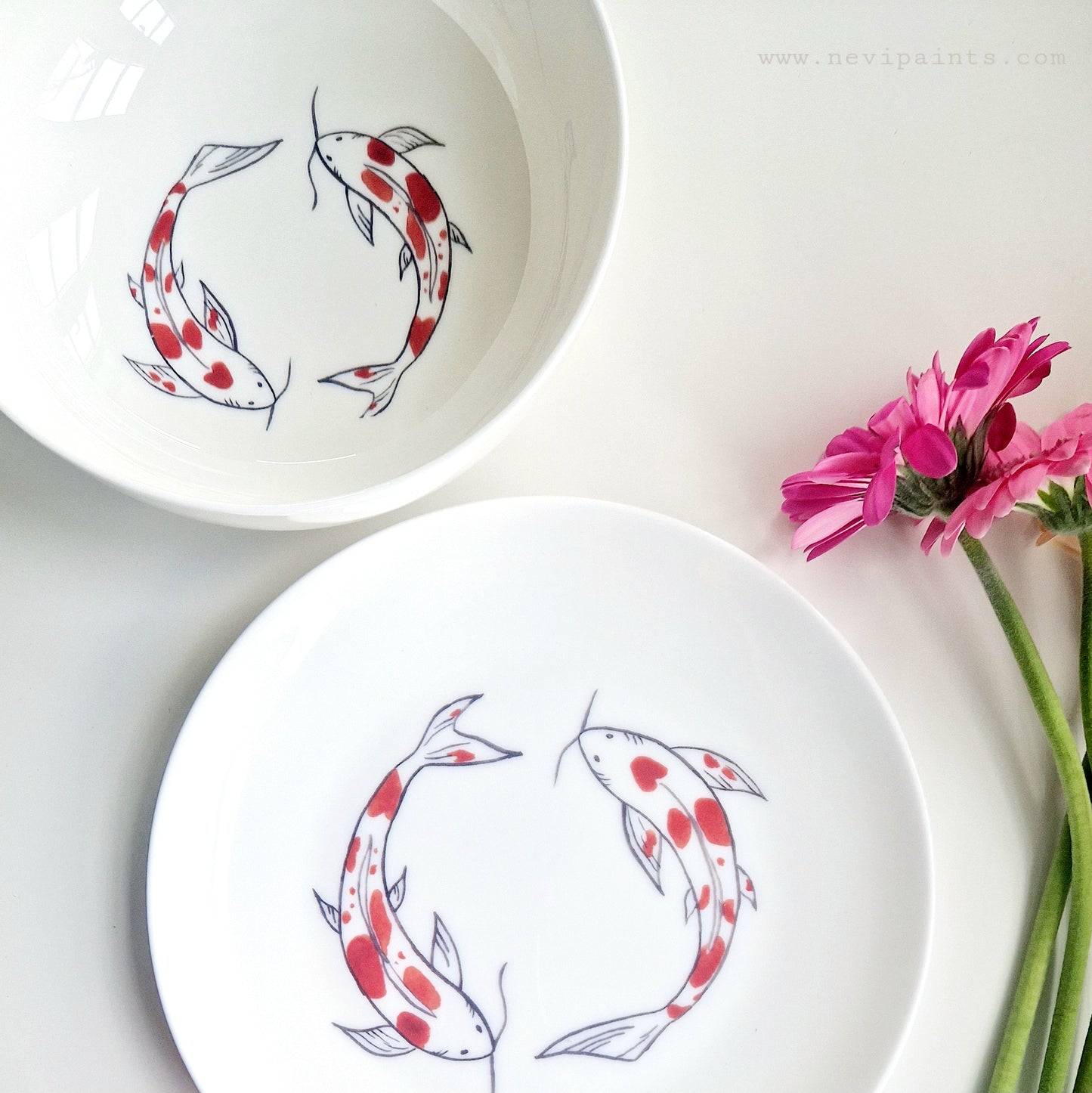 Koi Fish Dinner Plate