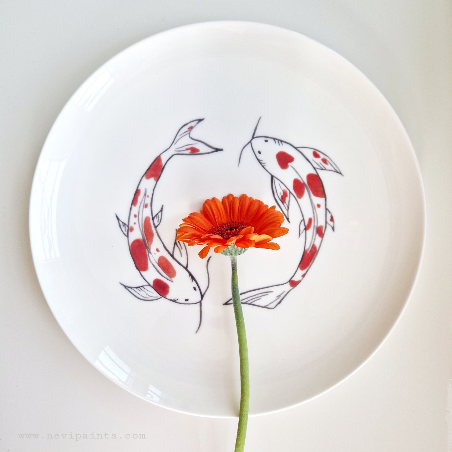 Koi Fish Dinner Plate