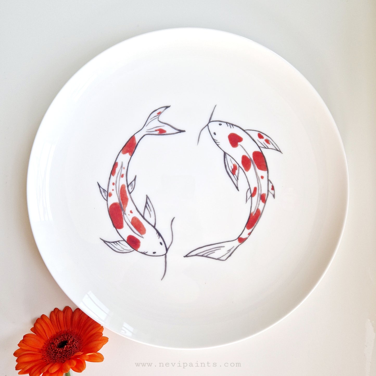 Koi Fish Dinner Plate