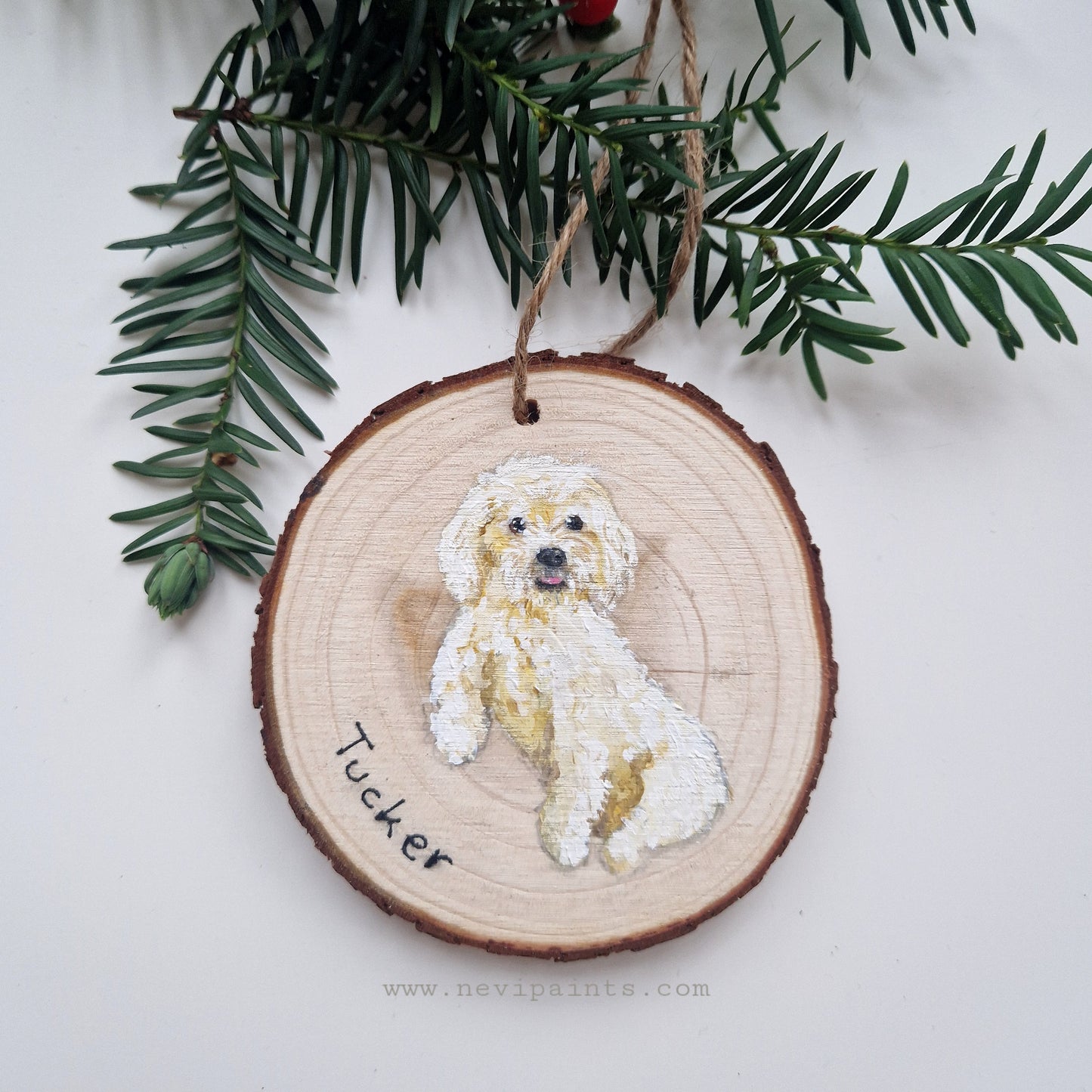 Hand-painted Christmas Bauble: CUSTOM Pet Portrait