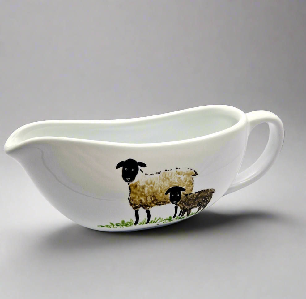 Sheep Handpainted Gravy Boat