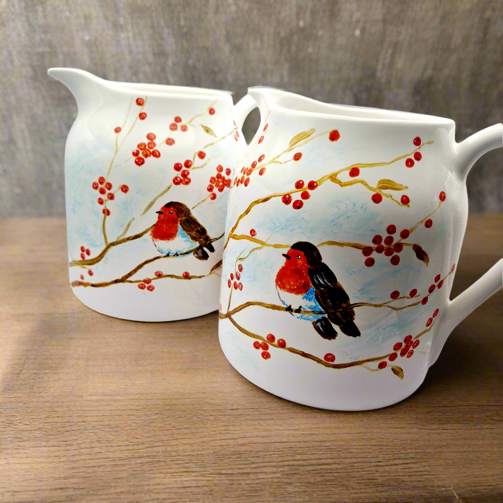 Robin HANDPAINTED Extra Large Jug