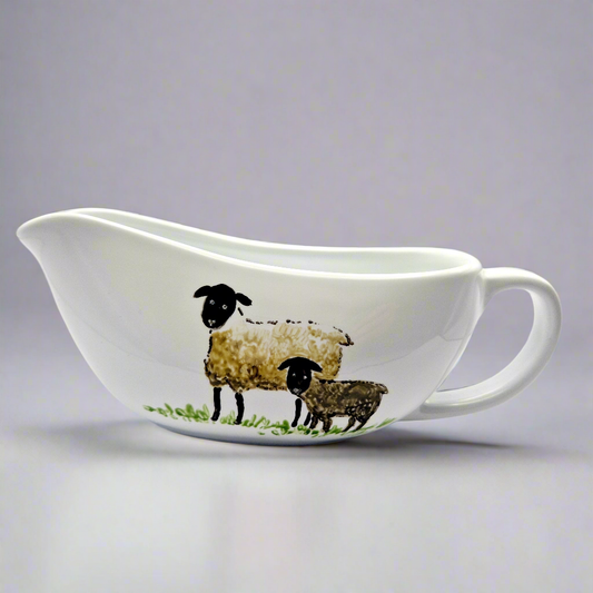 Sheep Handpainted Gravy Boat