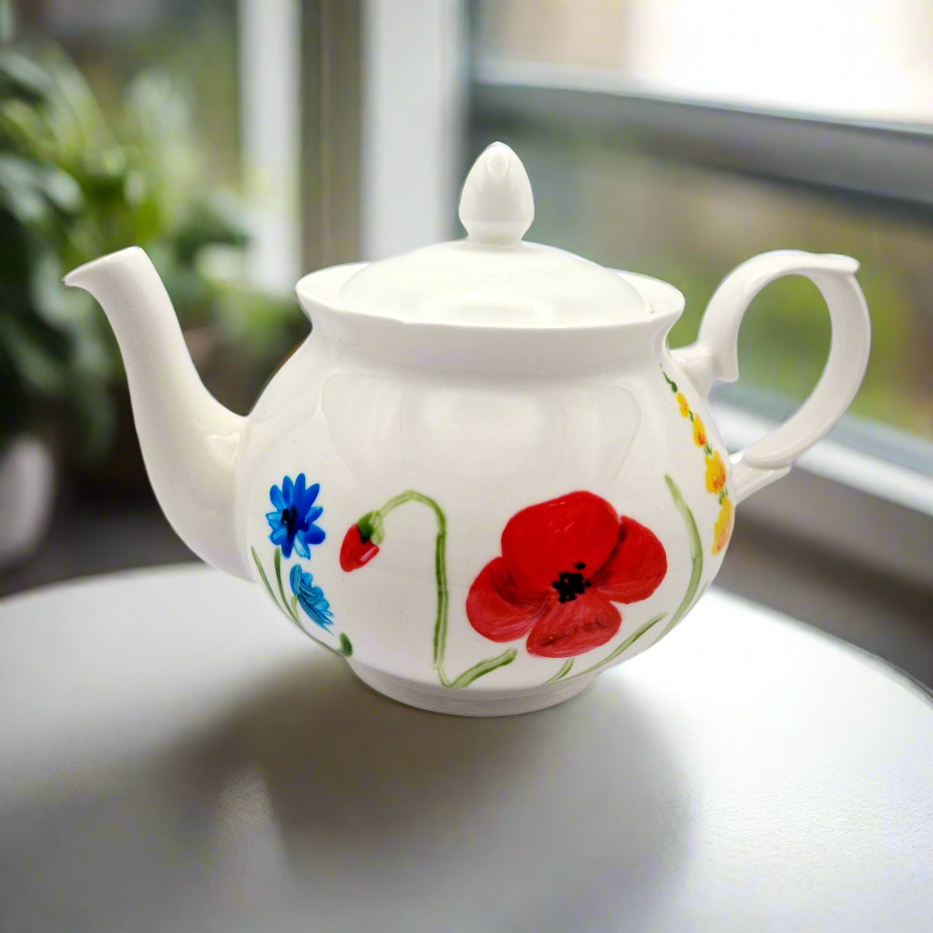 HANDPAINTED Flowers Tea Pot