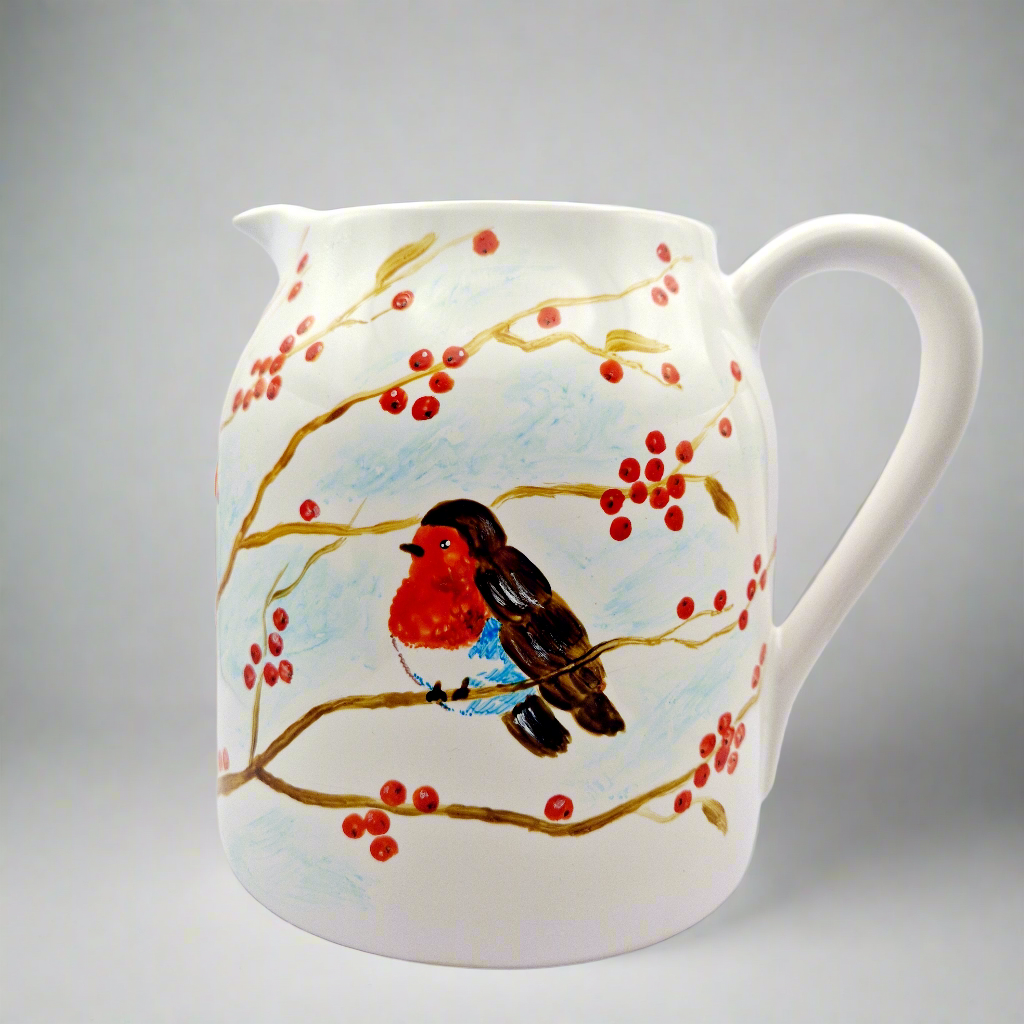 Robin HANDPAINTED Extra Large Jug