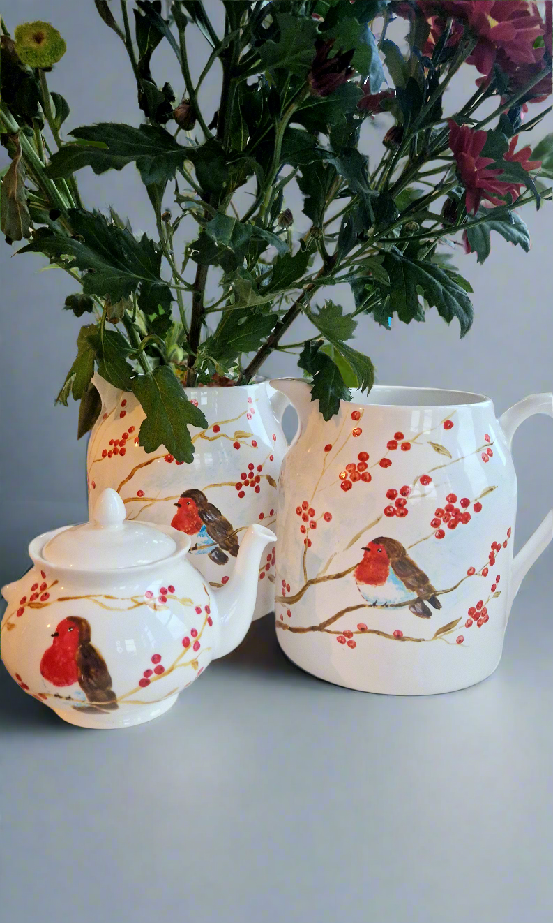 Robin HANDPAINTED Extra Large Jug