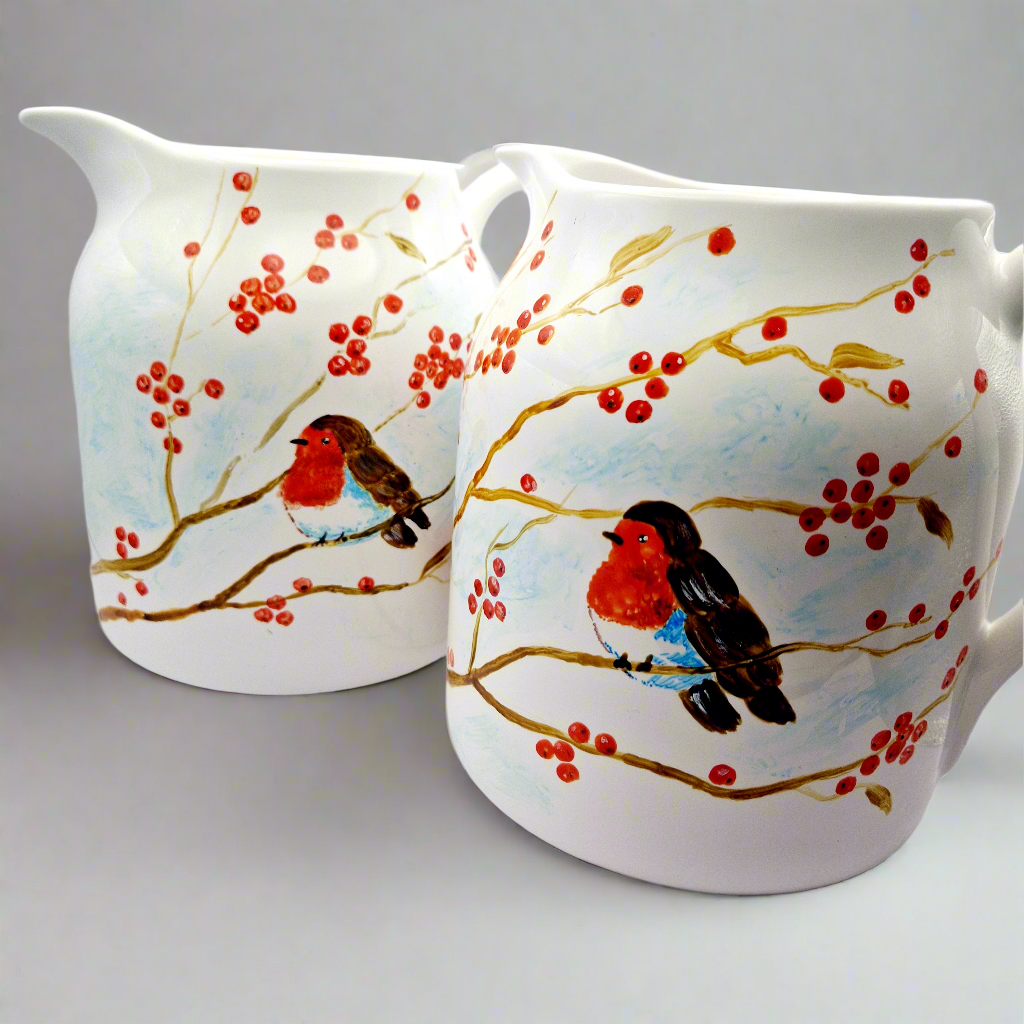 Robin HANDPAINTED Extra Large Jug