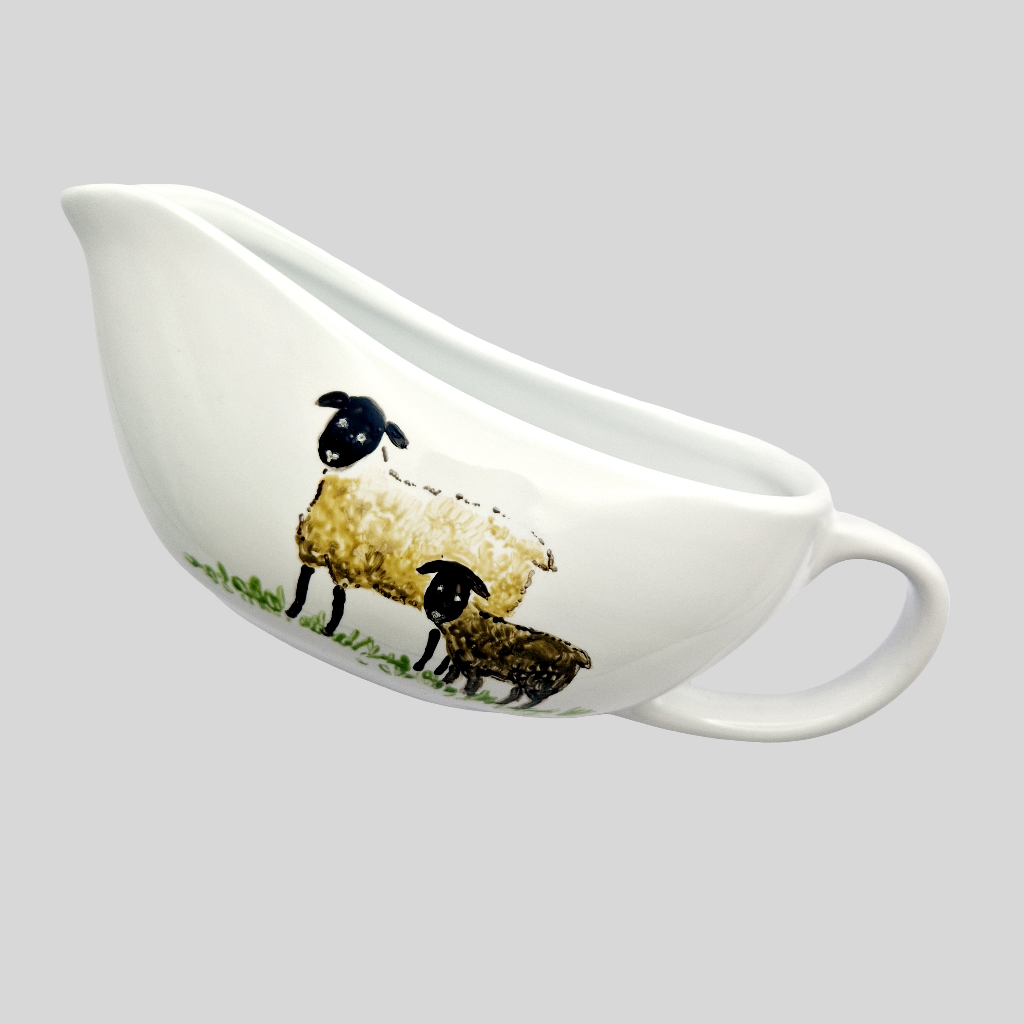 Sheep Handpainted Gravy Boat