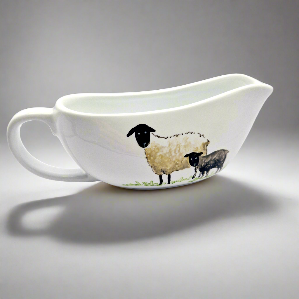 Sheep Handpainted Gravy Boat