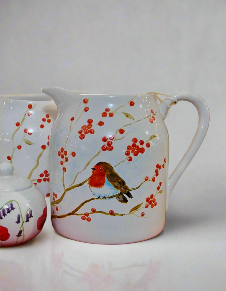 Robin HANDPAINTED Extra Large Jug