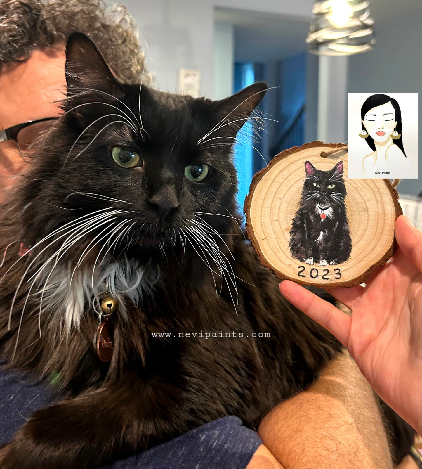 Hand-painted Christmas Bauble: CUSTOM Pet Portrait