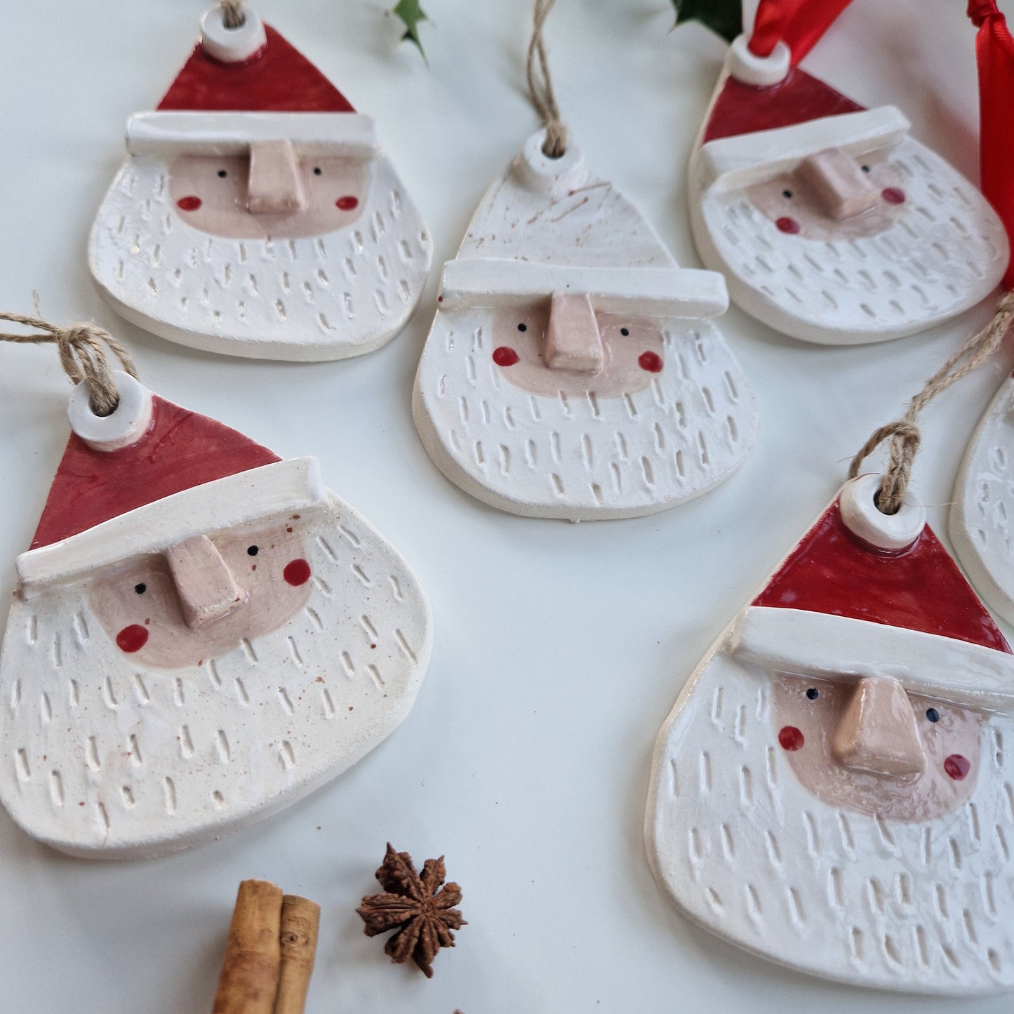Handmade Ceramic Christmas Bauble - Santa Claus