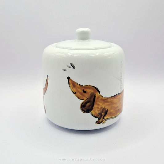 Dachshund Handpainted Pot