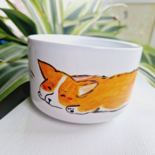 Corgi Handpainted snack bowl