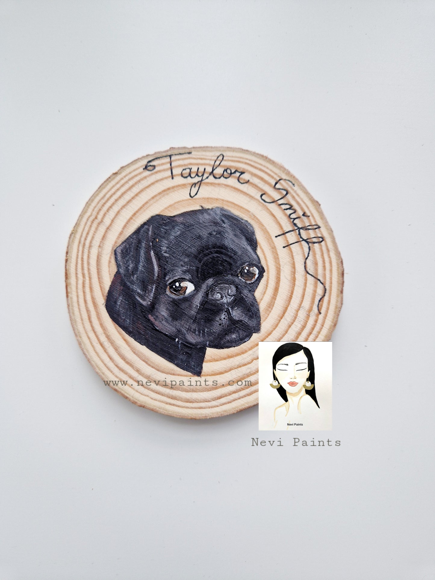 Hand-painted Christmas Bauble: CUSTOM Pet Portrait