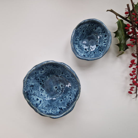 Pinching Bawls in Specled Blue Glaze