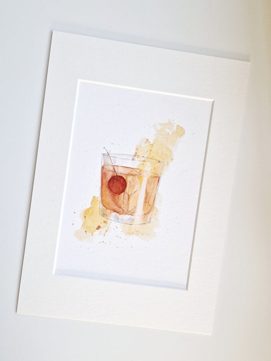 Manhattan on the Rocks Cocktail Print