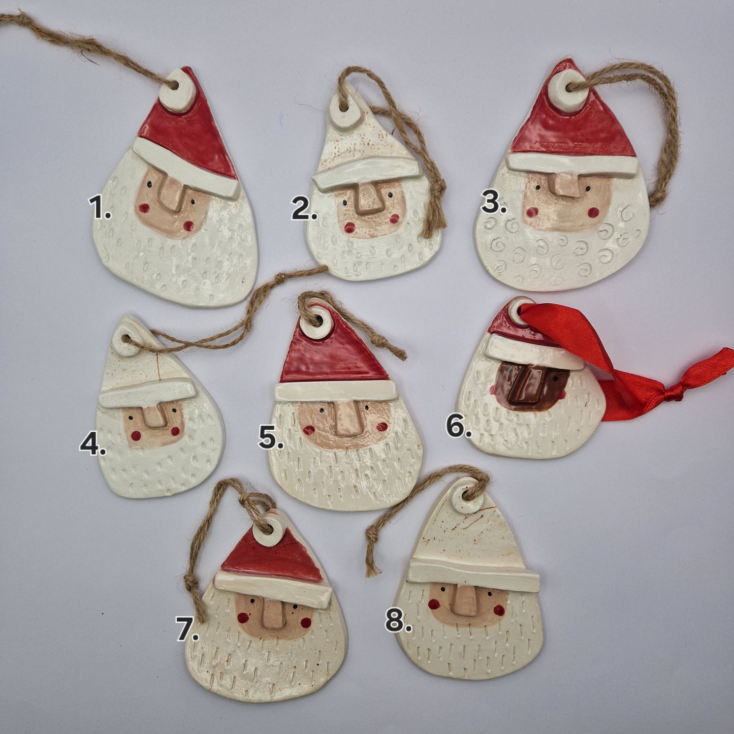 Handmade Ceramic Christmas Bauble - Santa Claus