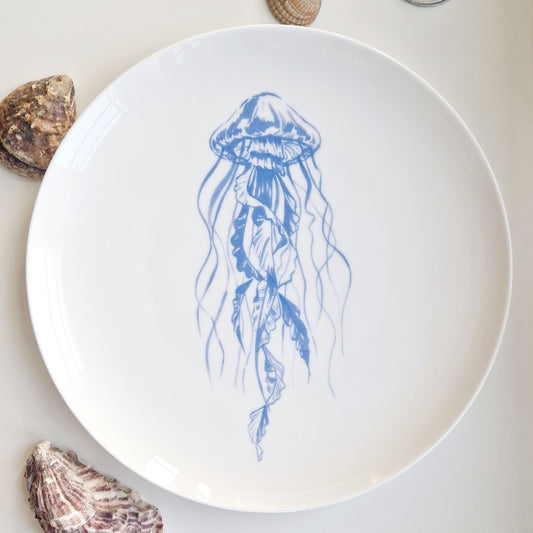 Blue Jelly Fish Dinner Plate