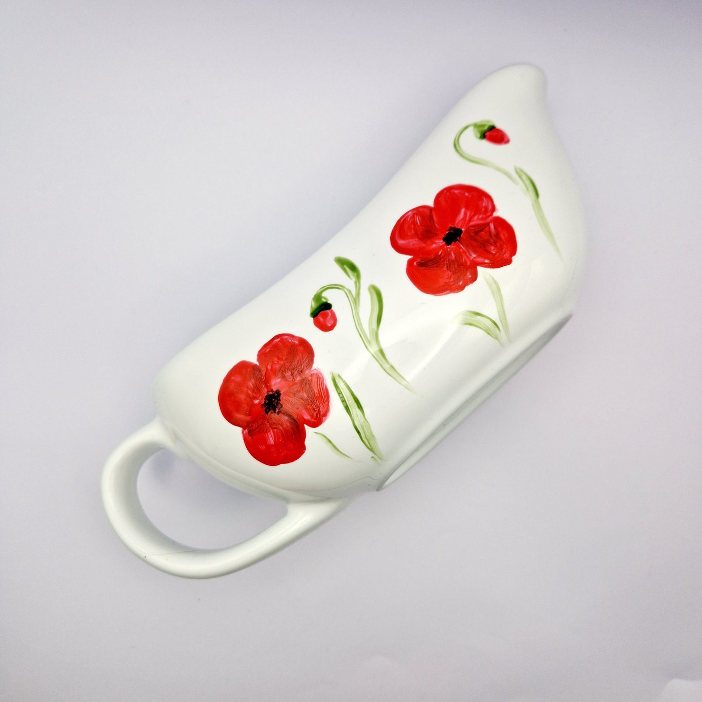 Poppies Handpainted Gravy Boat