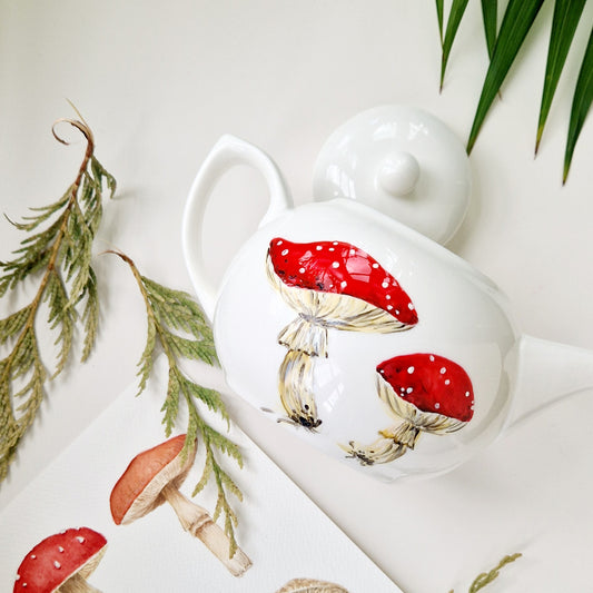HANDPAINTED Mushrooms Little Pot