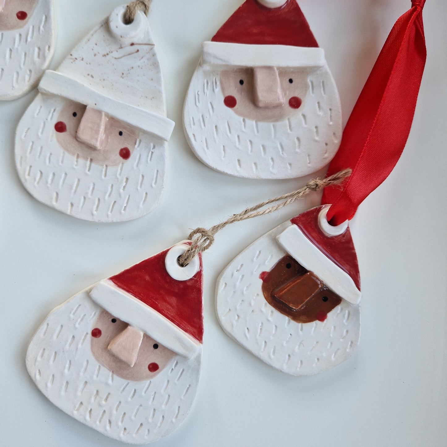 Handmade Ceramic Christmas Bauble - Santa Claus