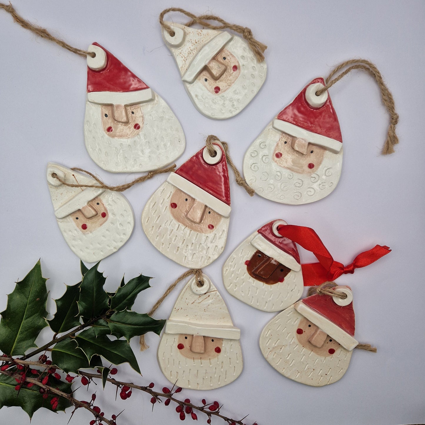 Handmade Ceramic Christmas Bauble - Santa Claus