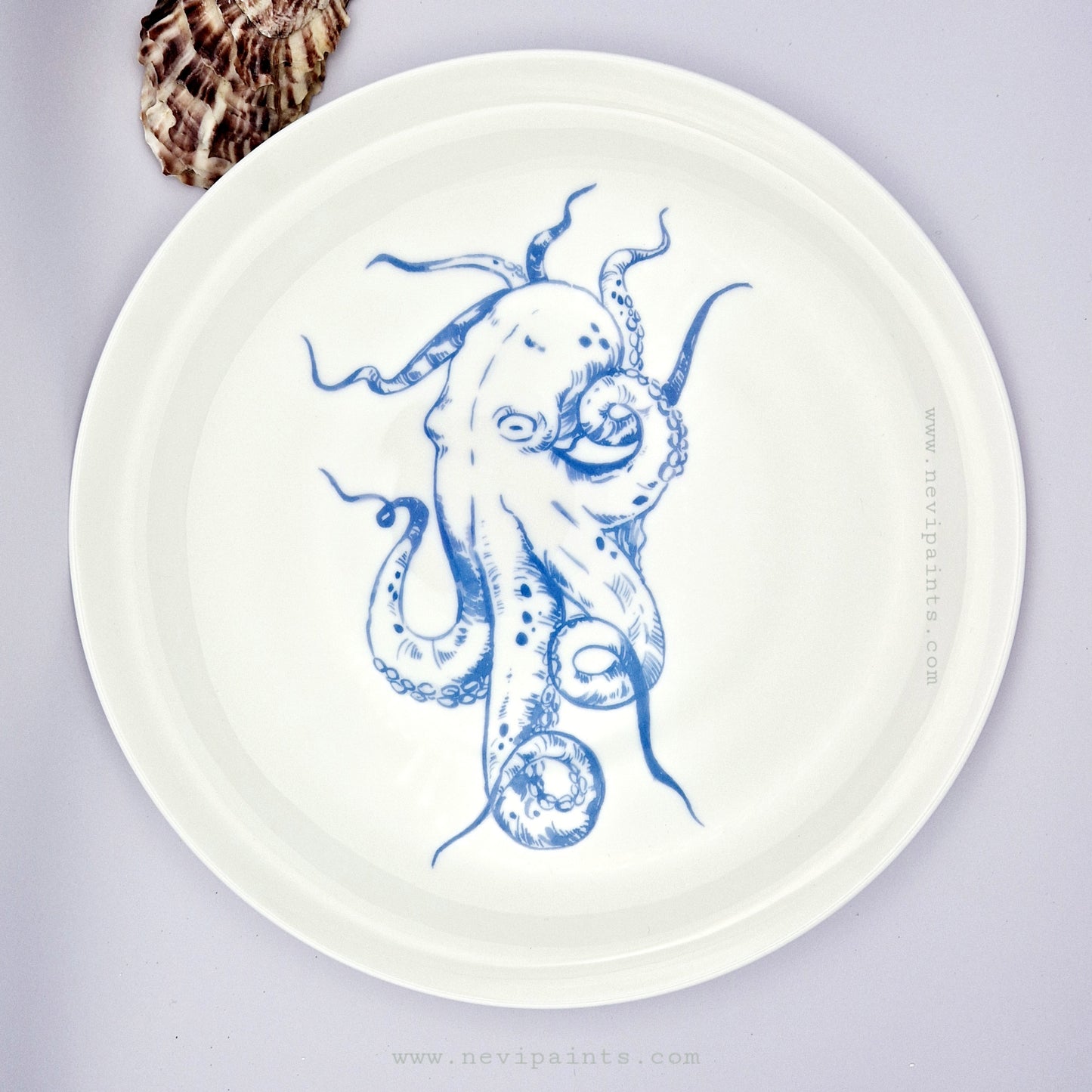 Blue Octopus Dinner Plate