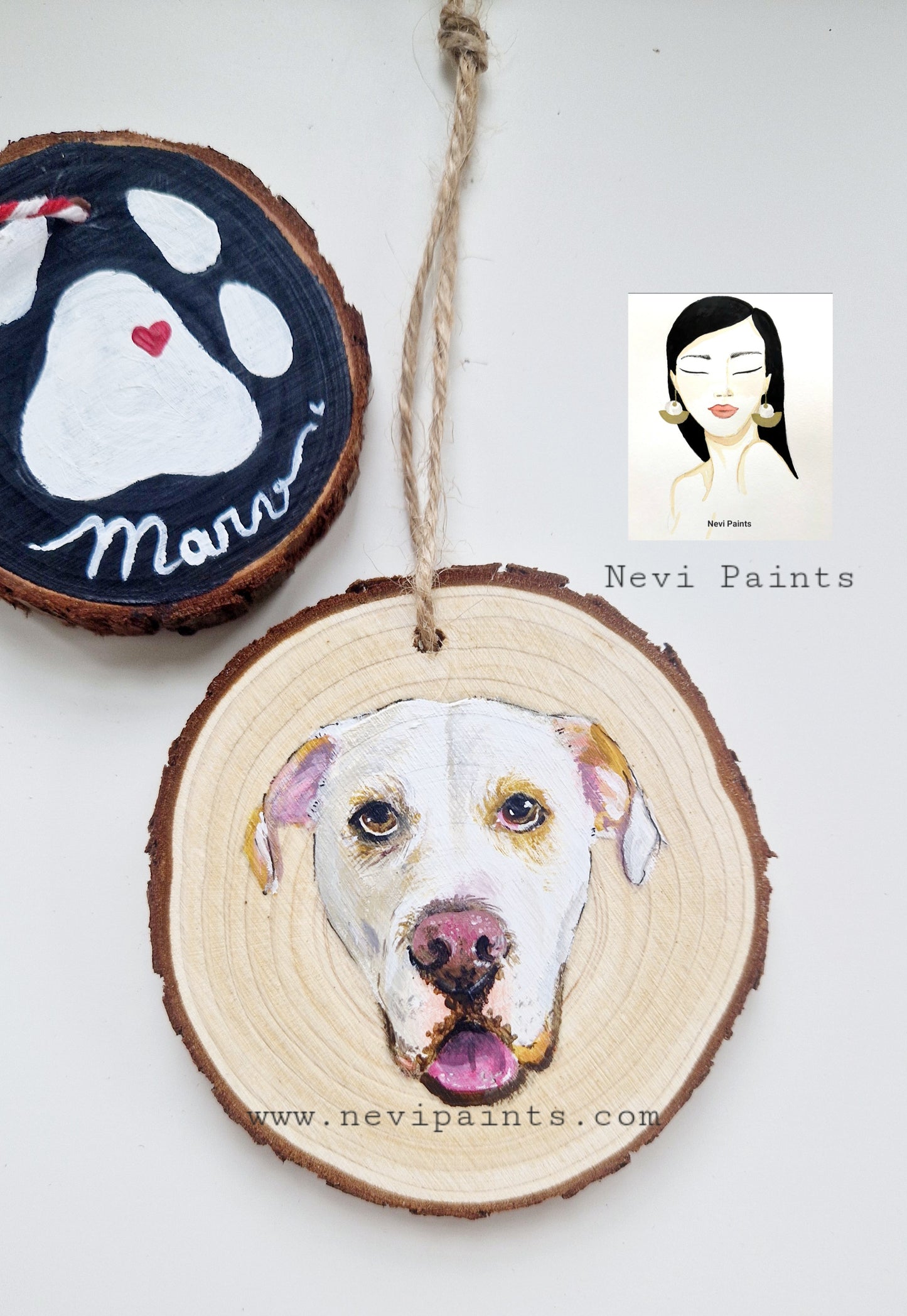 Hand-painted Christmas Bauble: CUSTOM Pet Portrait