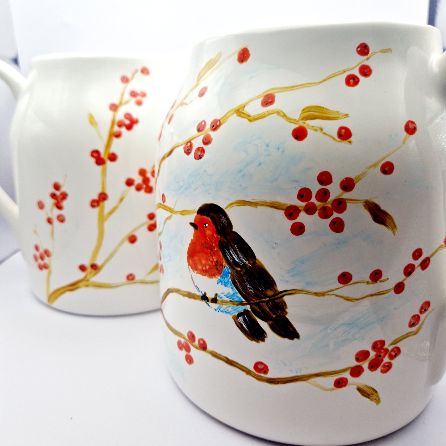 Robin HANDPAINTED Extra Large Jug