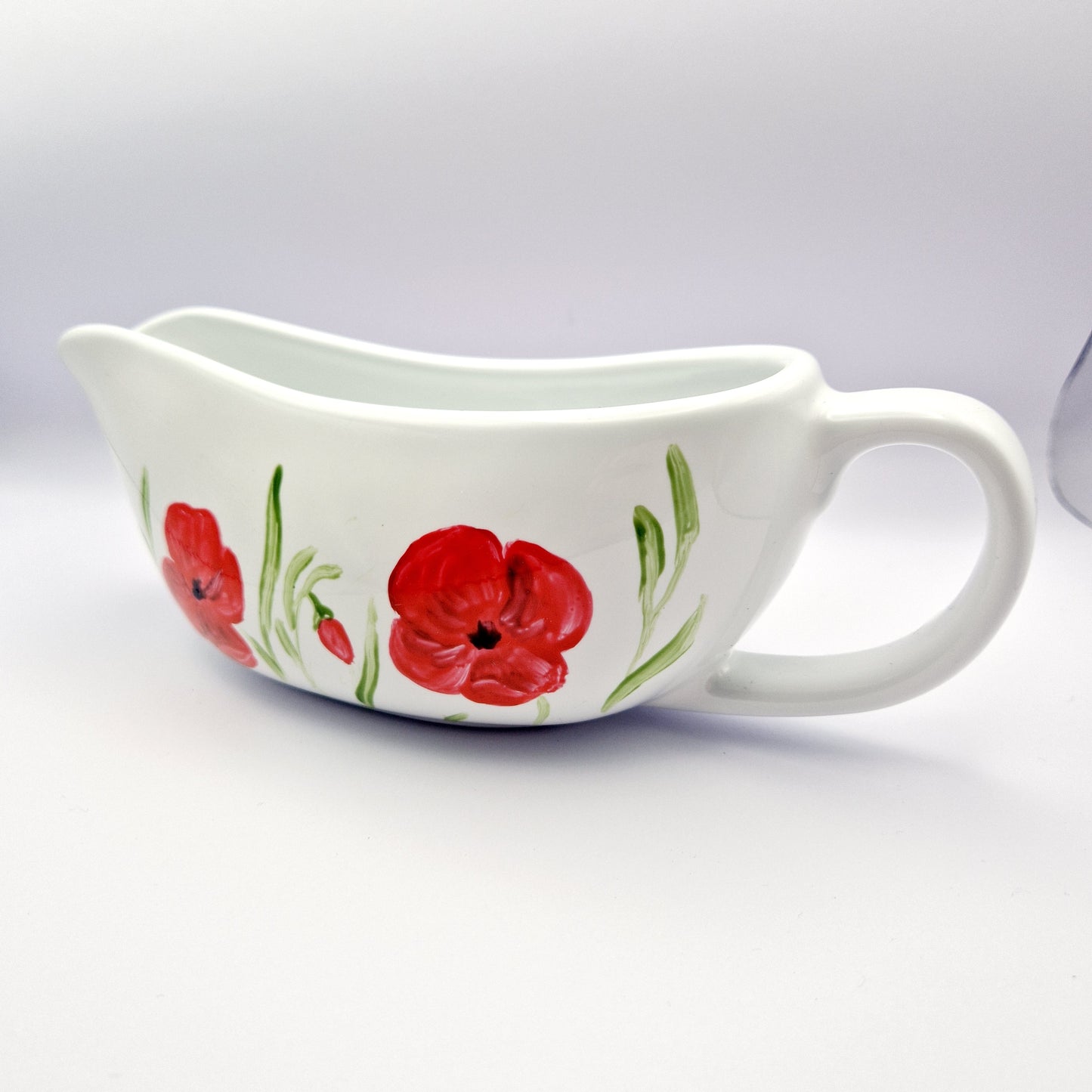 Poppies Handpainted Gravy Boat