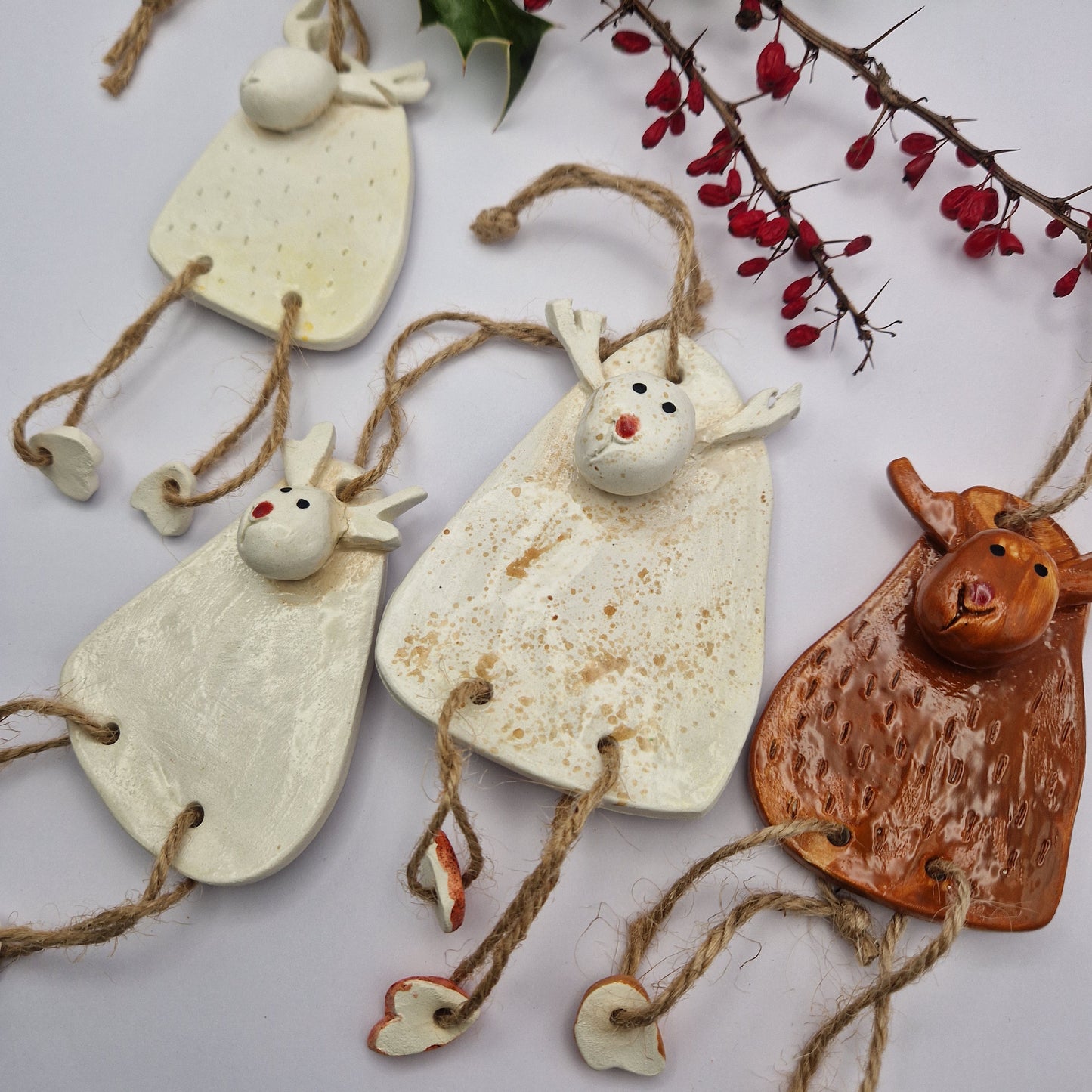 Handmade Ceramic Bauble - Raindeers