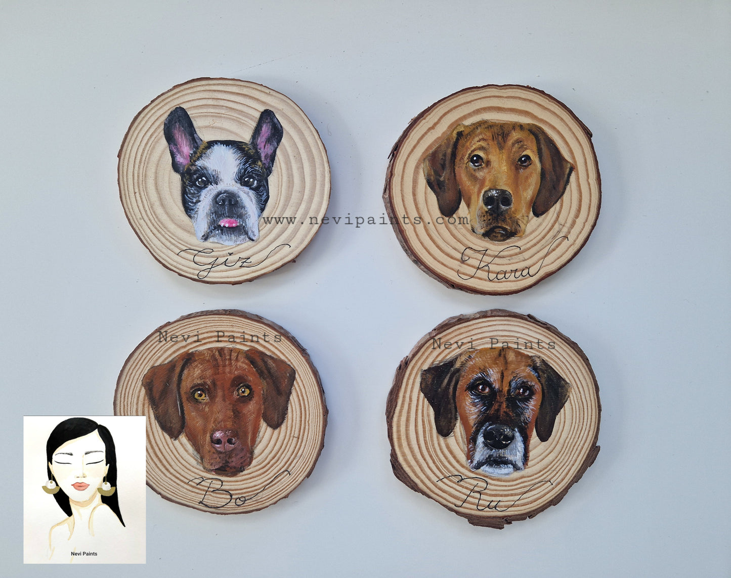 Hand-painted Christmas Bauble: CUSTOM Pet Portrait