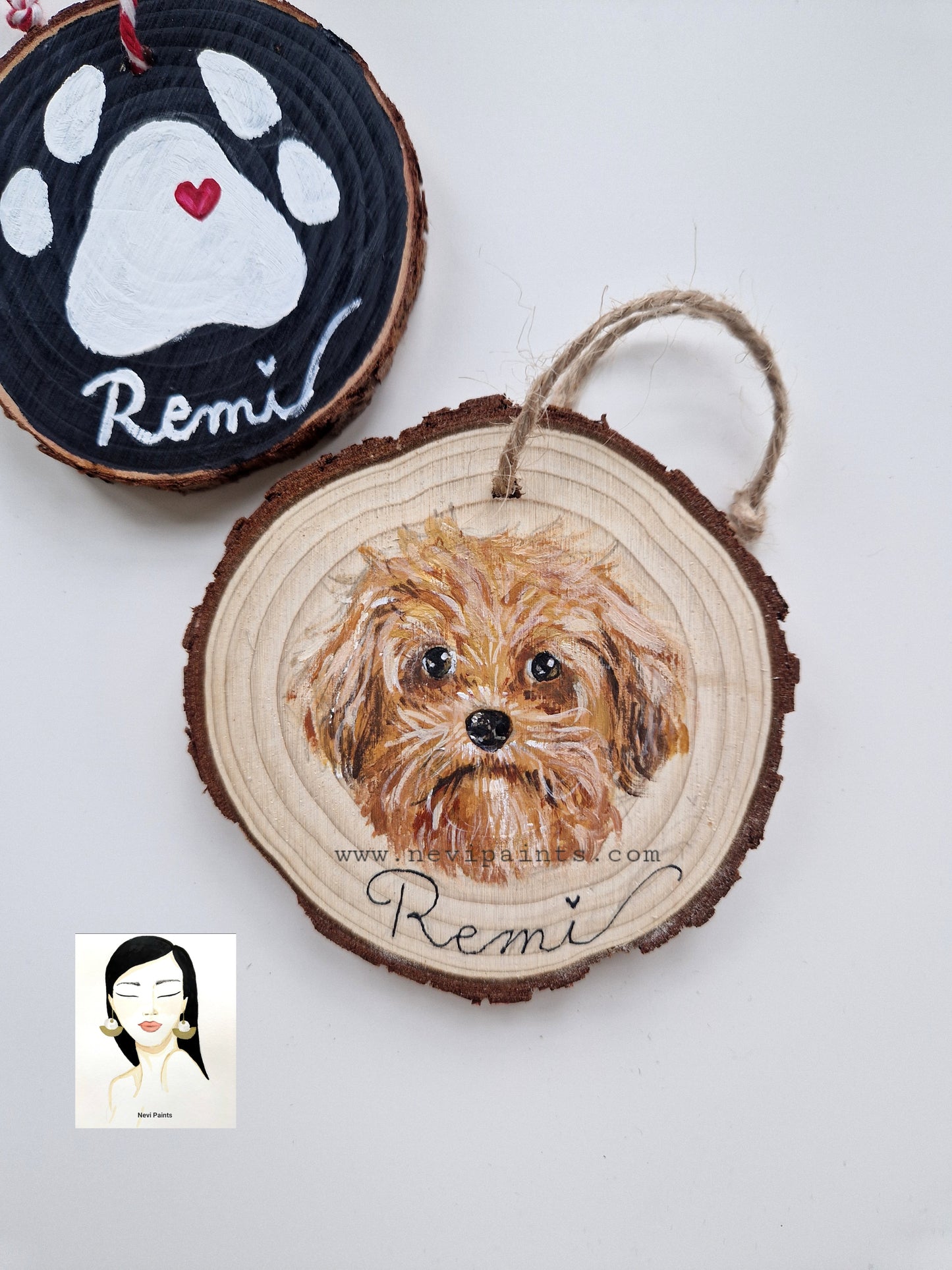 Hand-painted Christmas Bauble: CUSTOM Pet Portrait