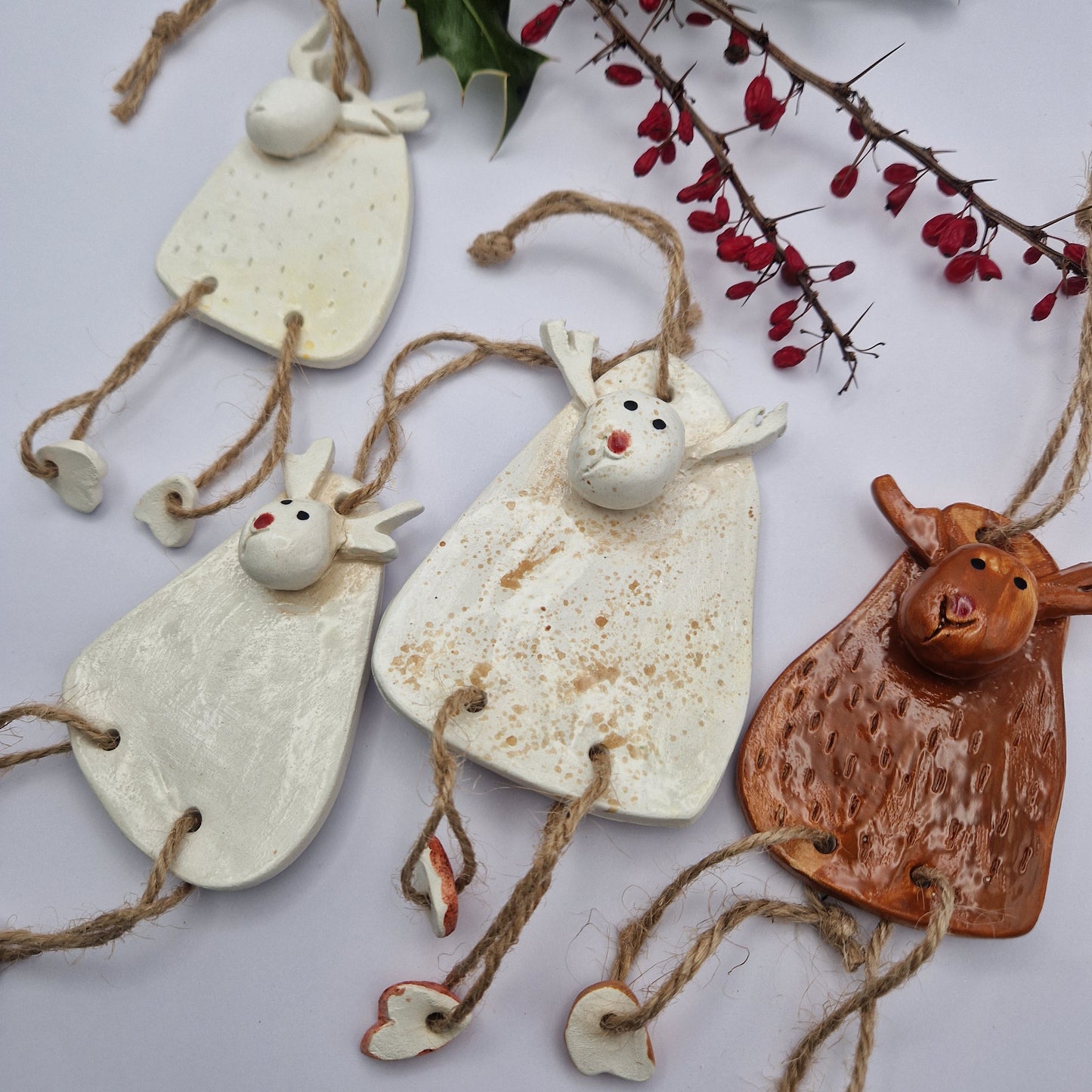 Handmade Ceramic Bauble - Raindeers