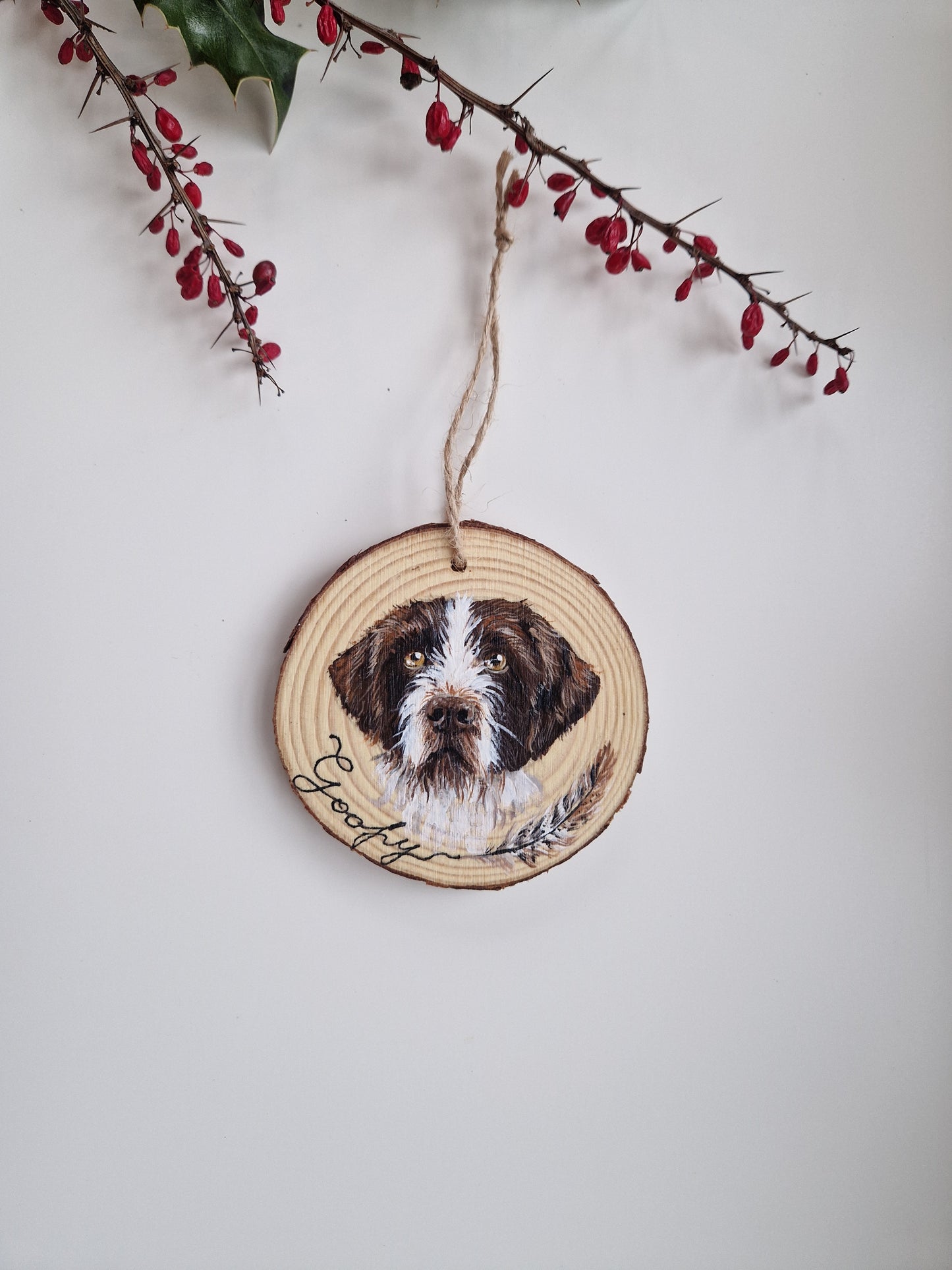 Hand-painted Christmas Bauble: CUSTOM Pet Portrait