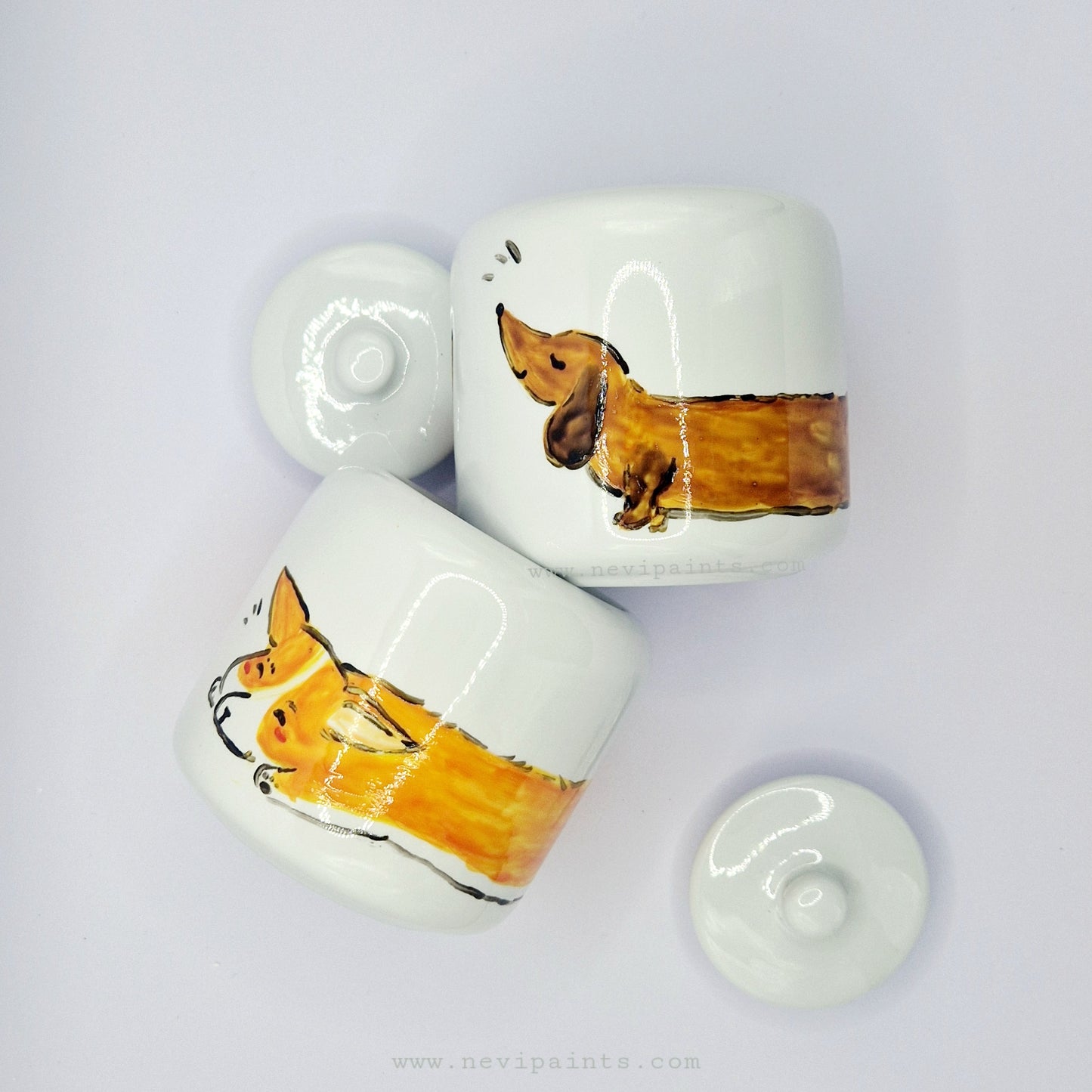 Dachshund Handpainted Pot